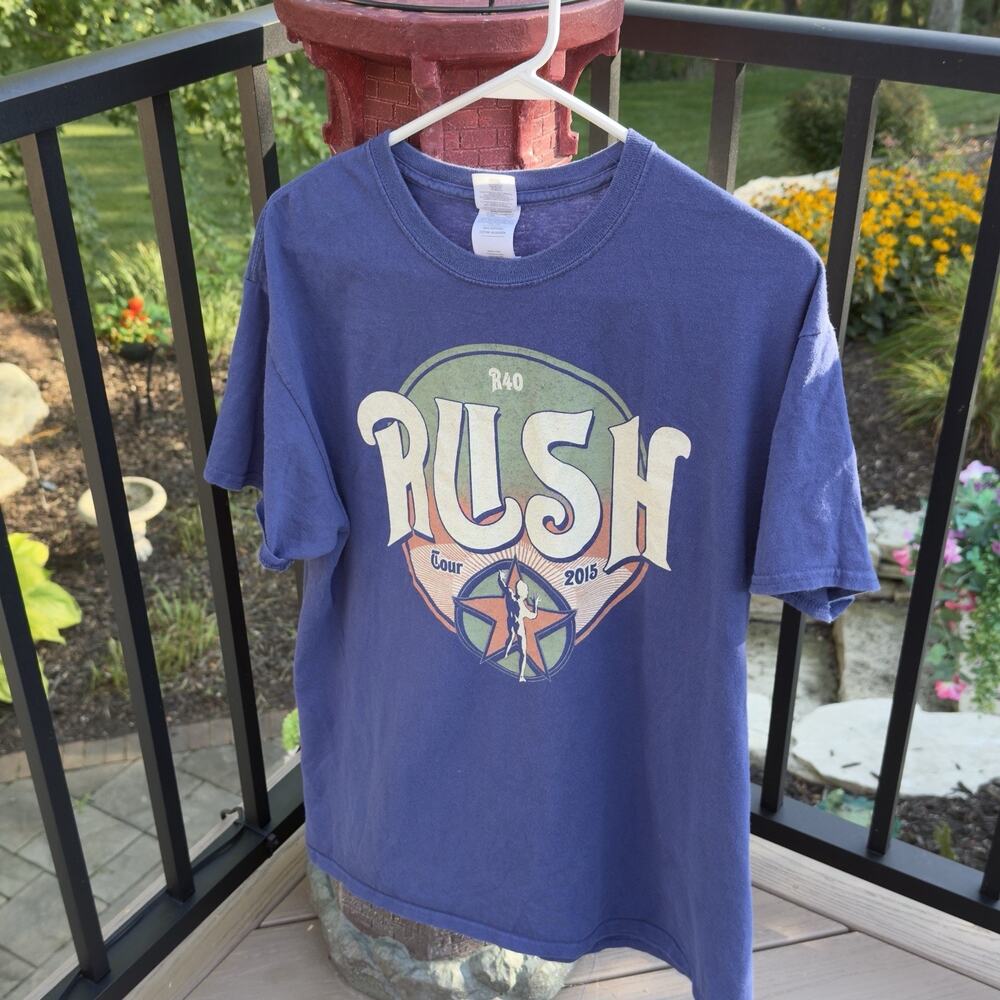Vintage RUSH Shirt Men's L Concert Tour R40 Music Retro Rock Band Tee (217)